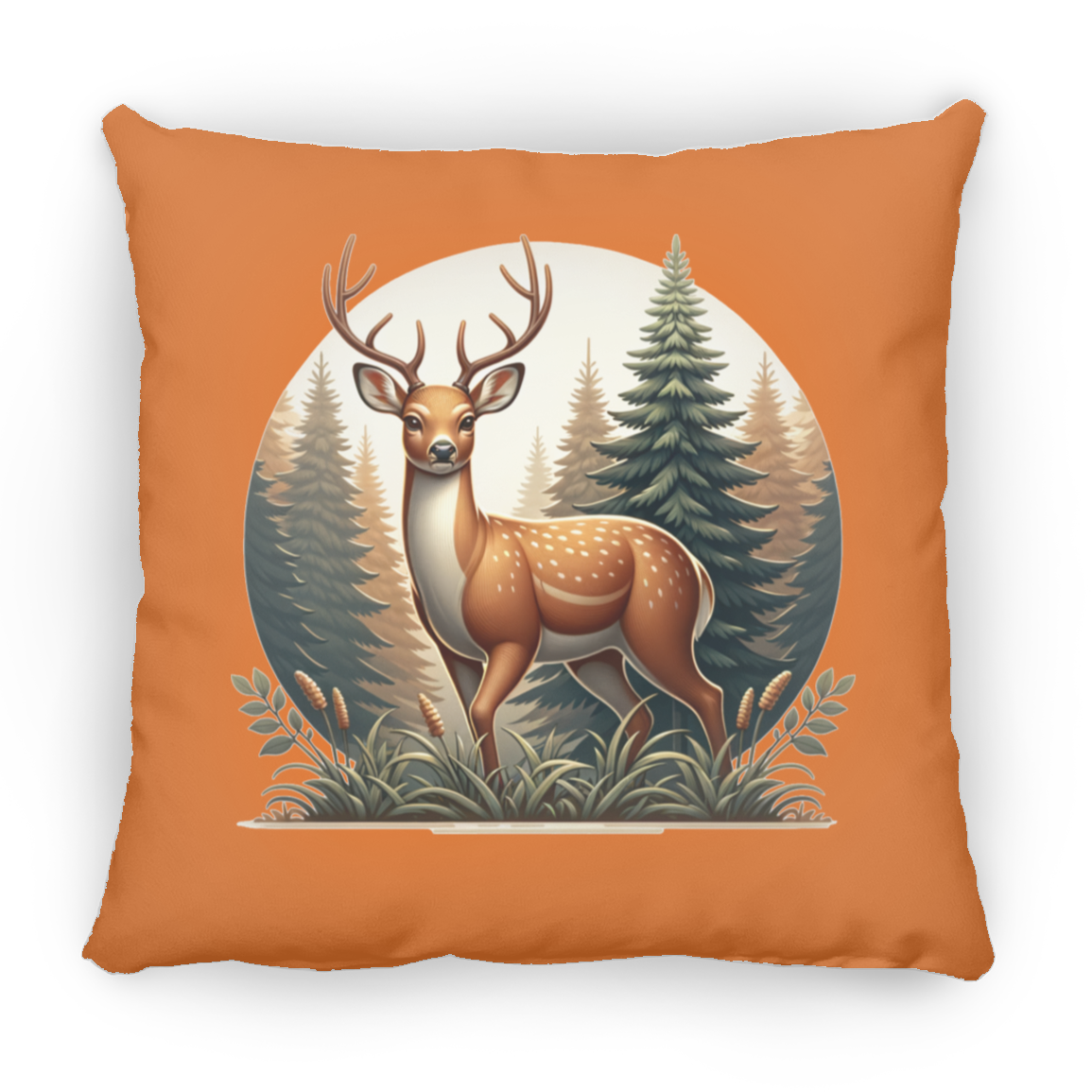 Buck in Forest - Throw Pillows