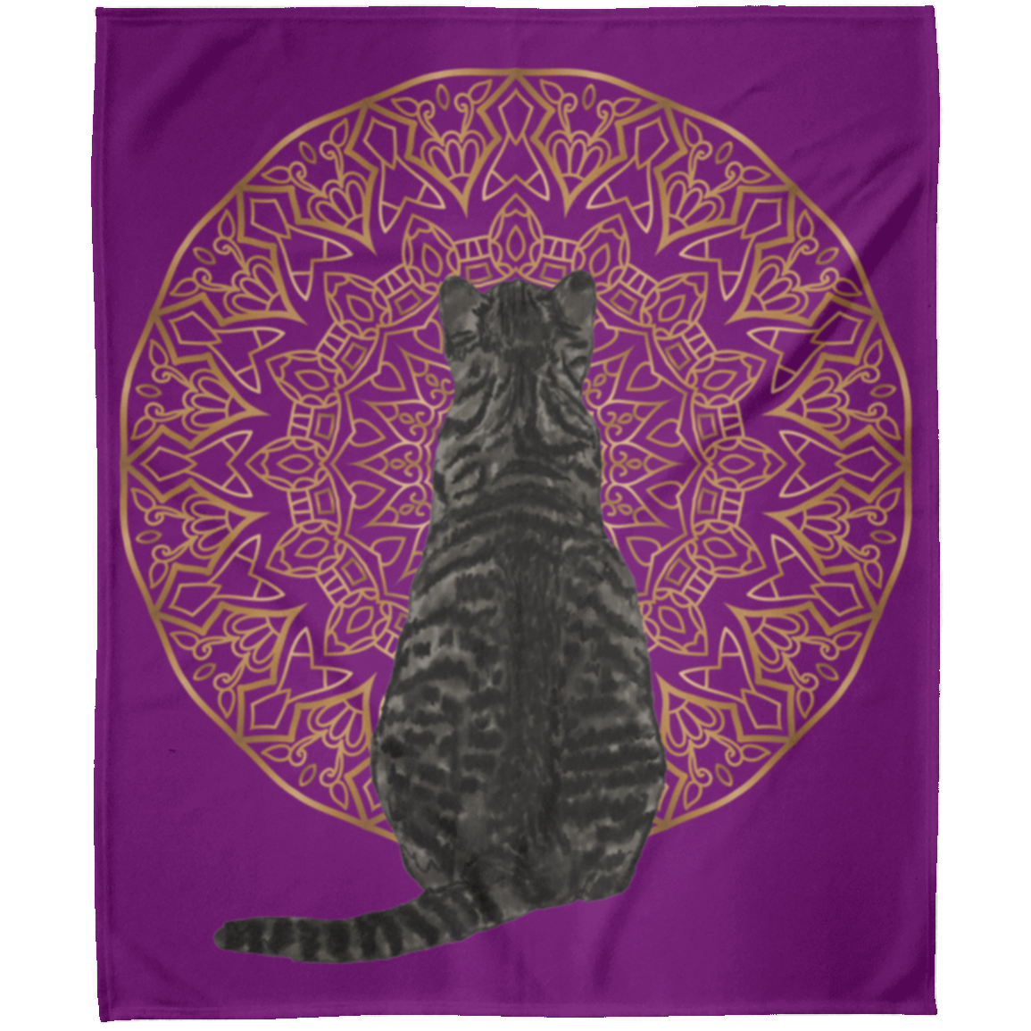 Zen Cat - American Shorthair Dark Grey Fleece Blankets