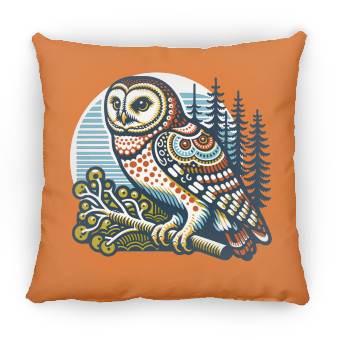 Folk Art Owl - Throw Pillows