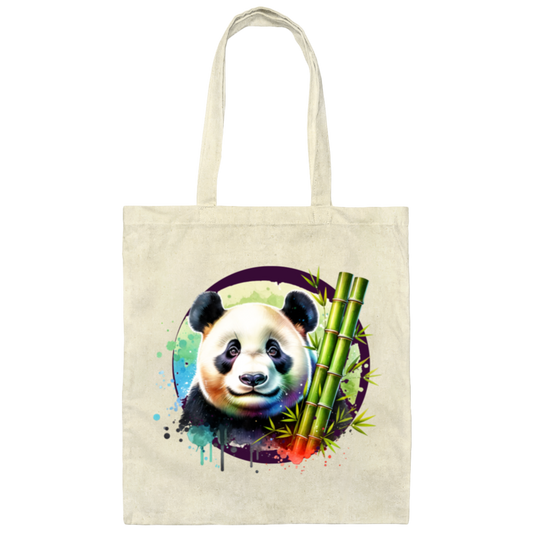 Panda with Bamboo Canvas Tote Bag