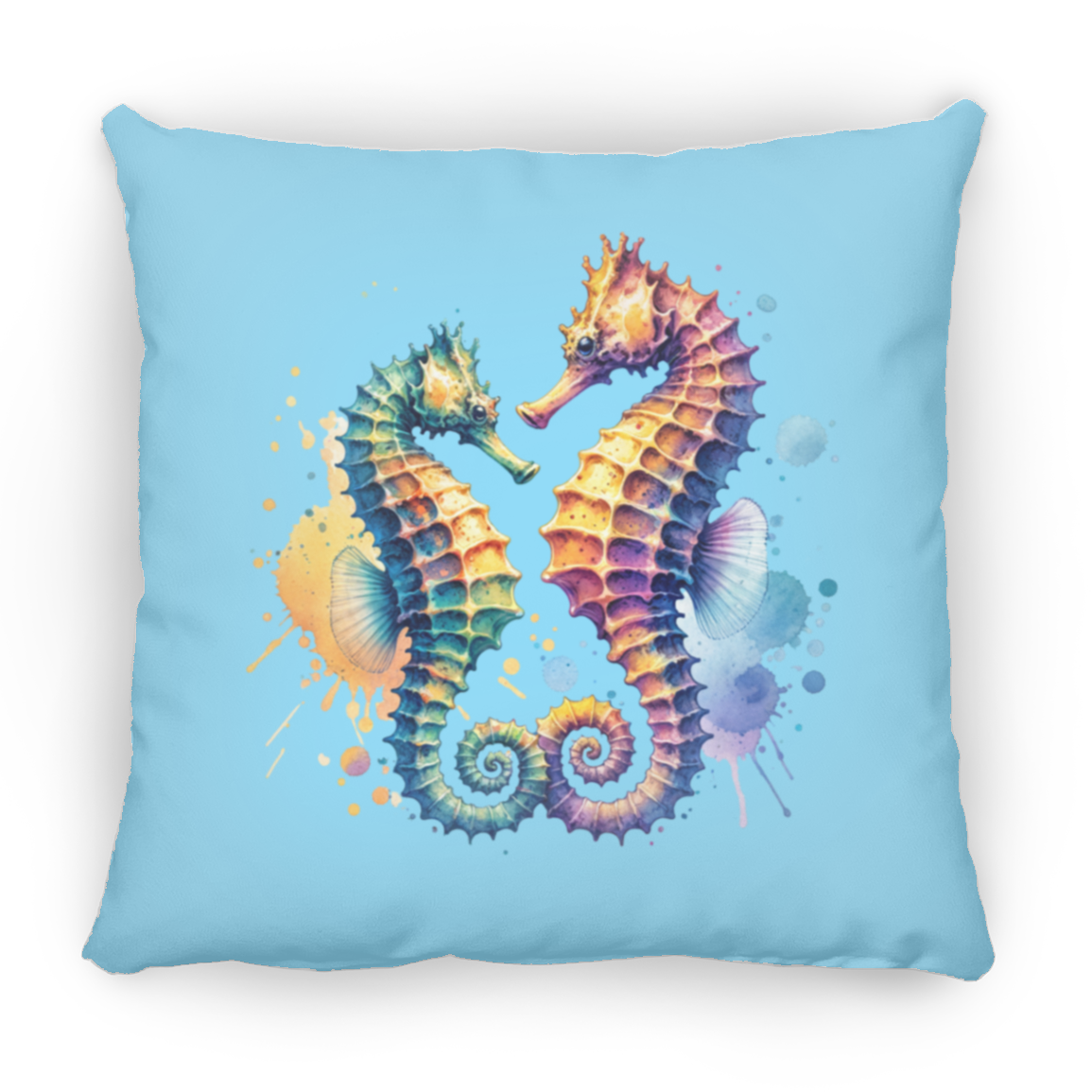 Watercolor Seahorses - Throw Pillows