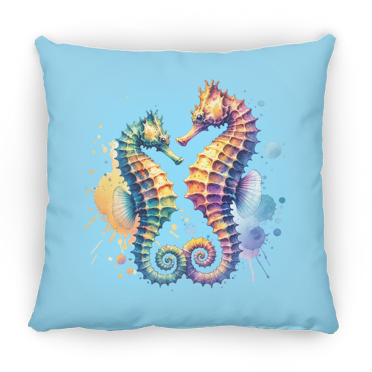 Watercolor Seahorses - Throw Pillows