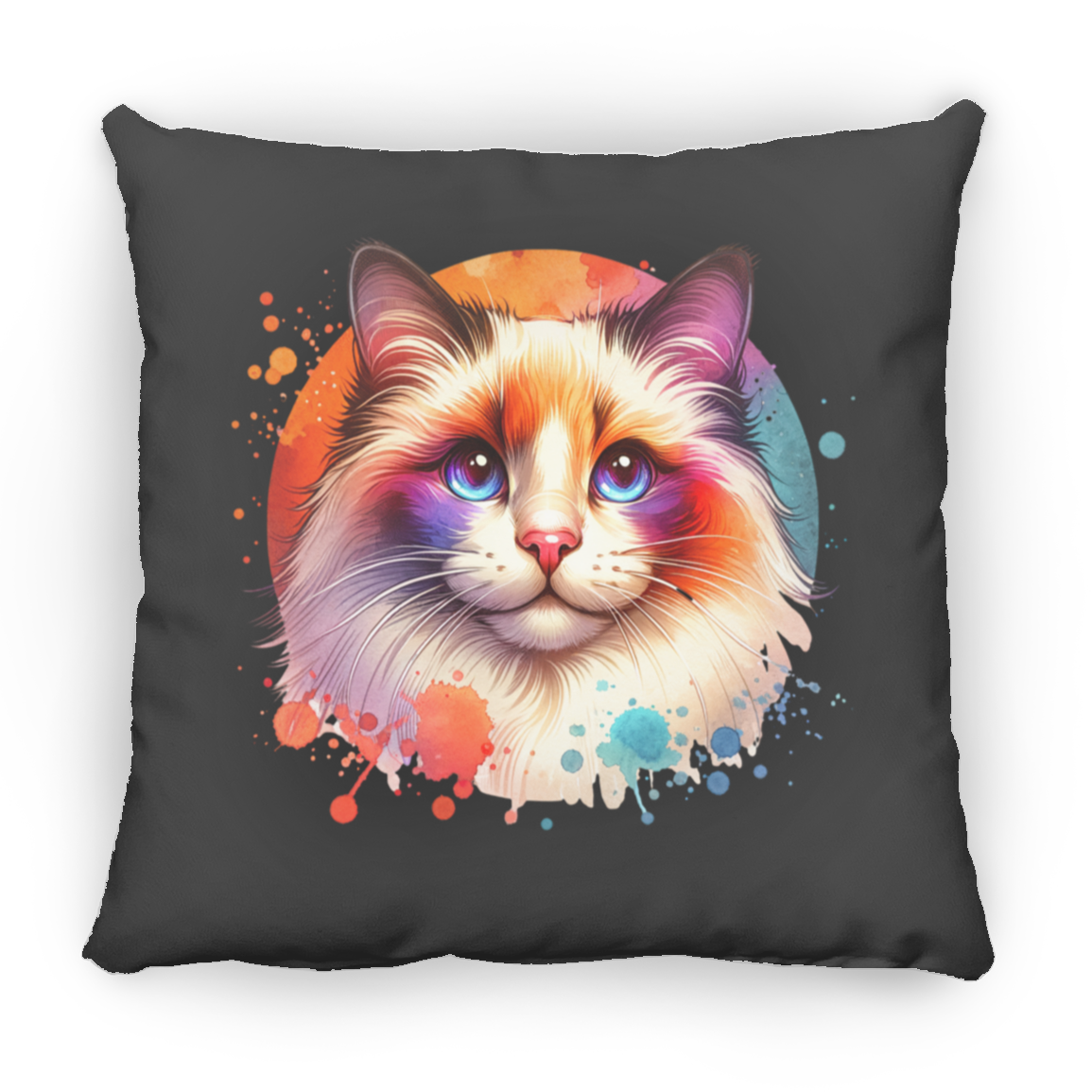 Longhair Tortie Point Cat - Throw Pillows