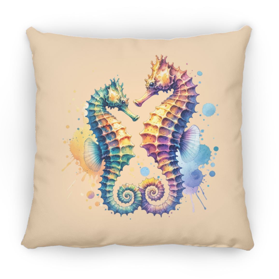 Watercolor Seahorses - Throw Pillows