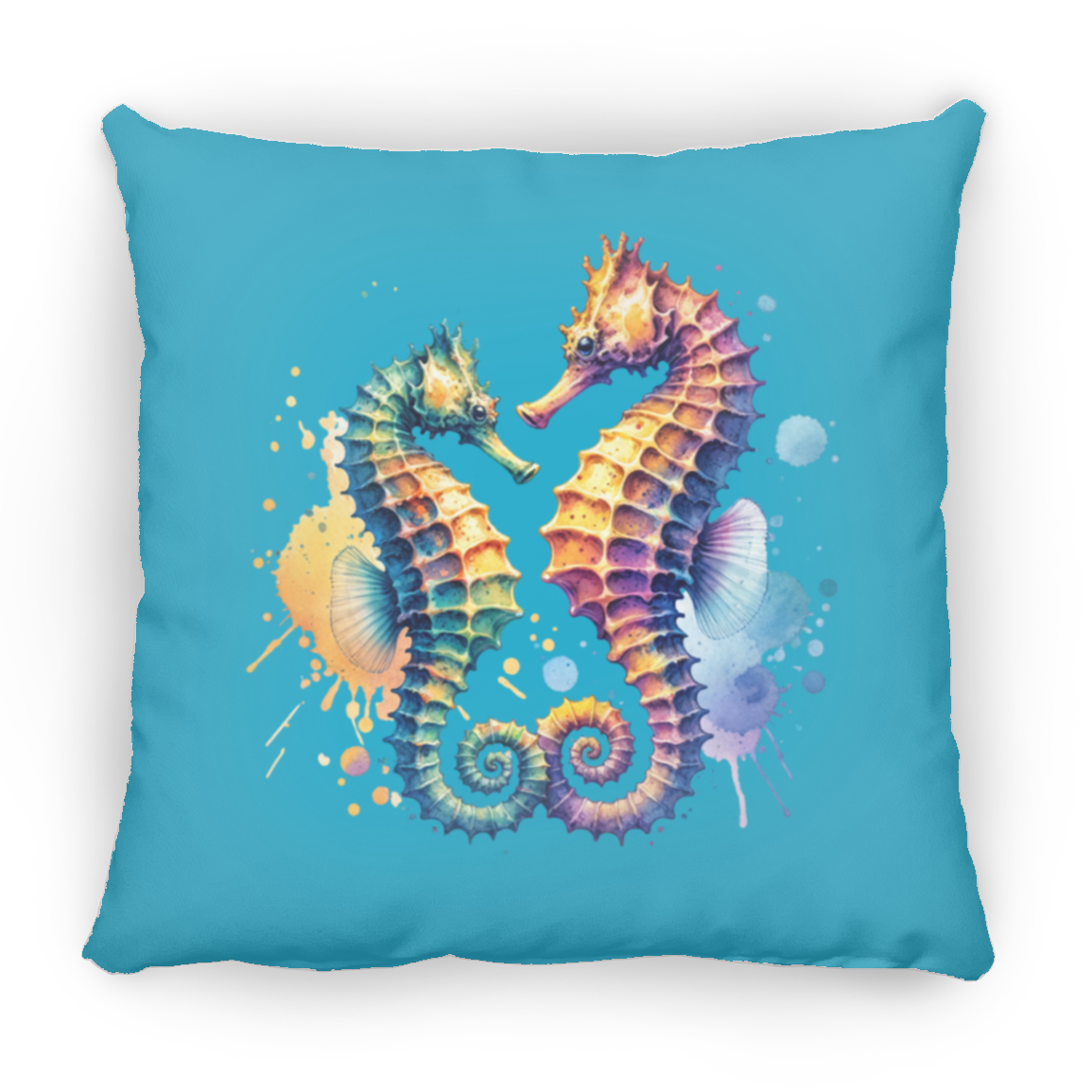 Watercolor Seahorses - Throw Pillows