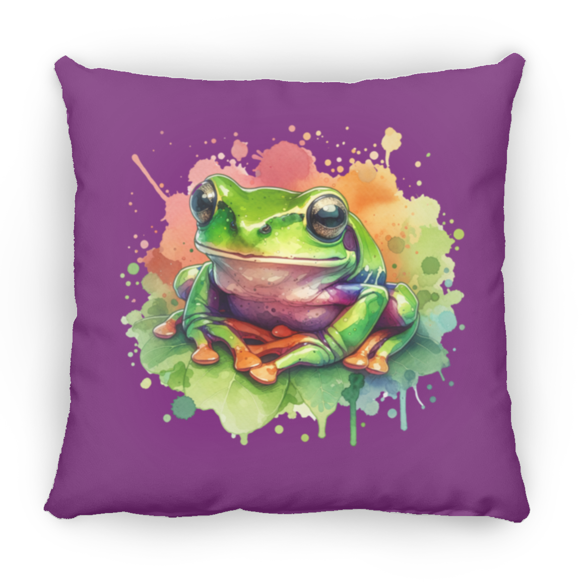 Watercolor Treefrog - Throw Pillows