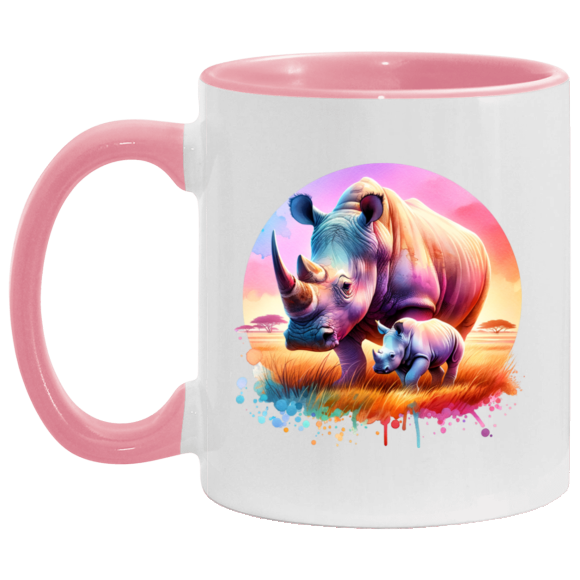 Rhino Mom and Baby Mugs