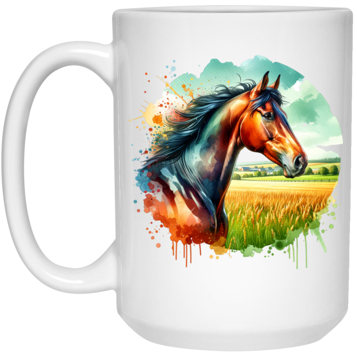 Bay Horse Portrait - Mugs