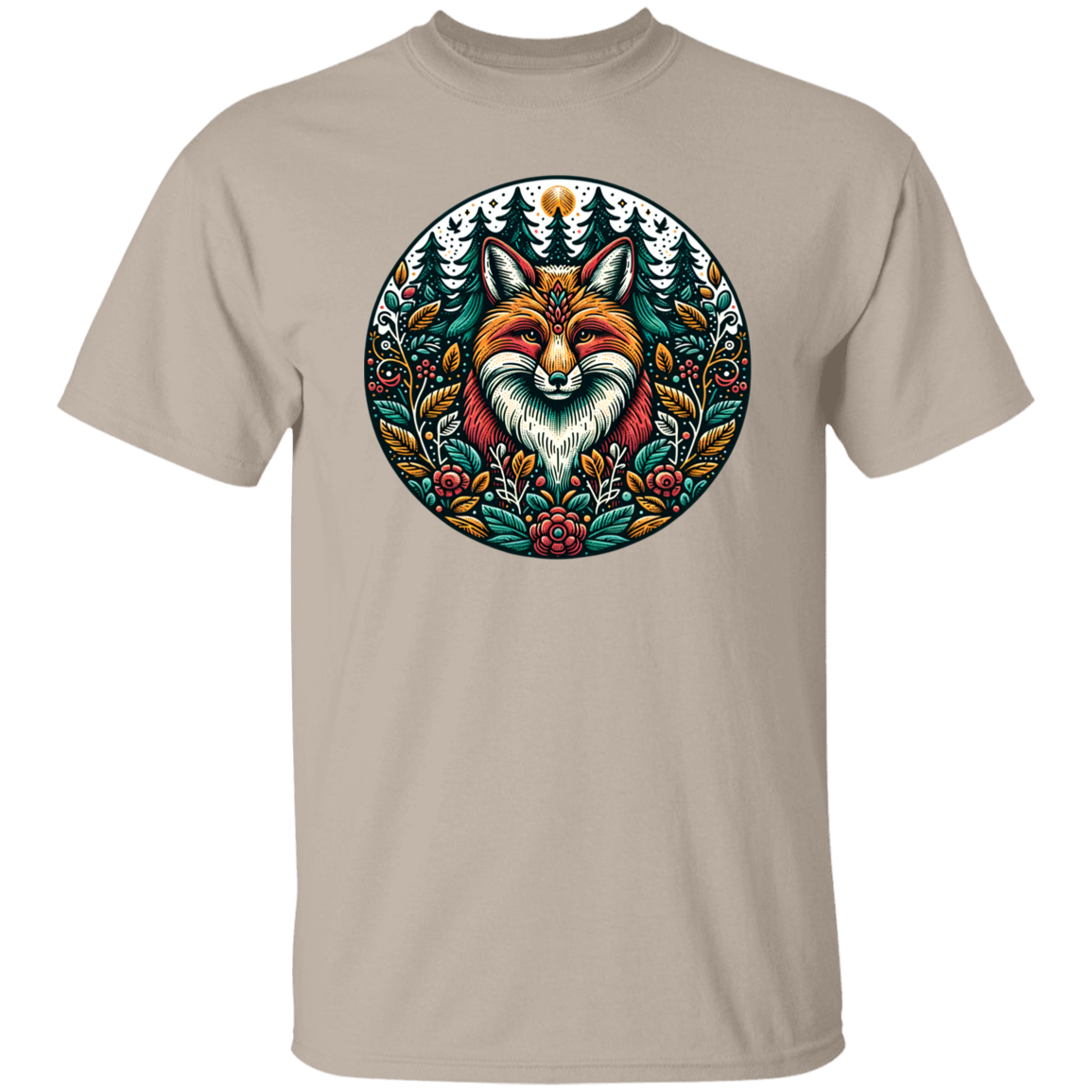 Fox Circle Folk Art - T-shirts, Hoodies and Sweatshirts
