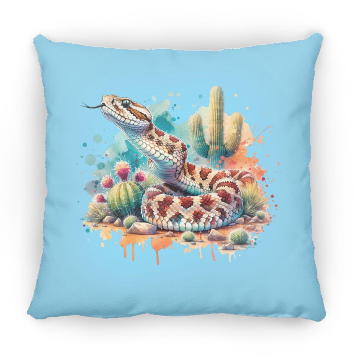 Rattlesnake Scenting the Air - Throw Pillows