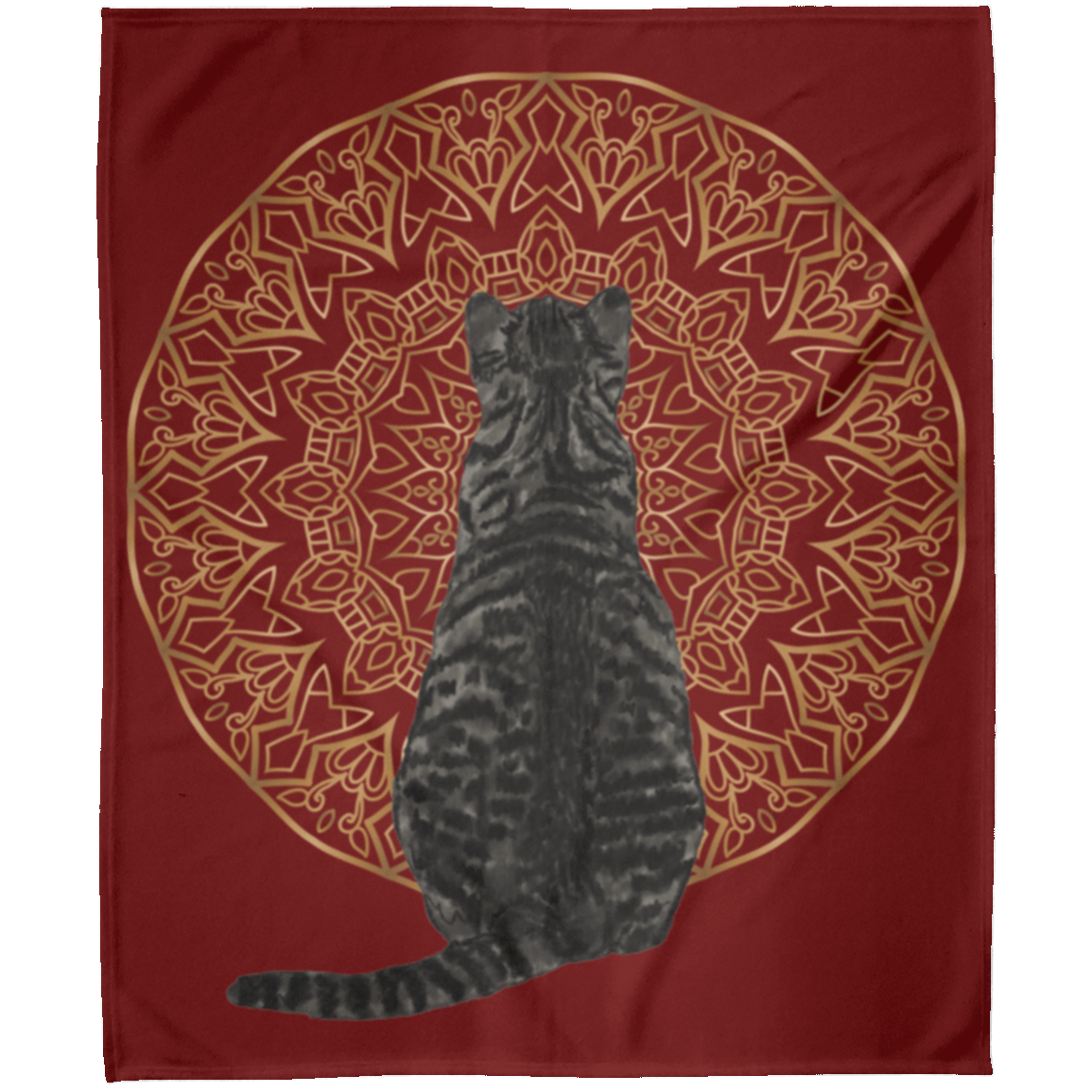Zen Cat - American Shorthair Dark Grey Fleece Blankets