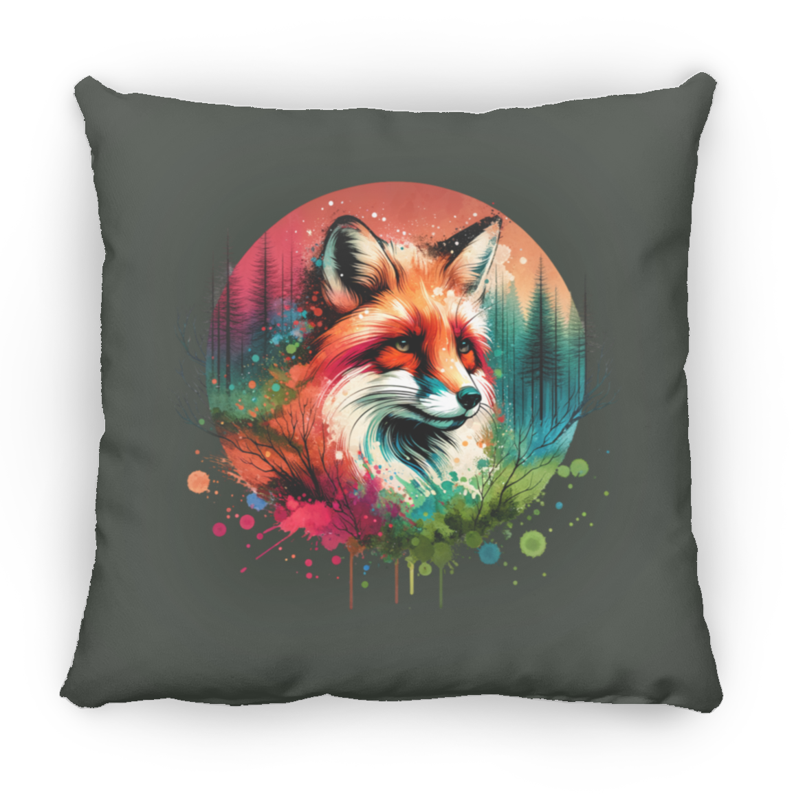 Fox Portrait - Throw Pillows
