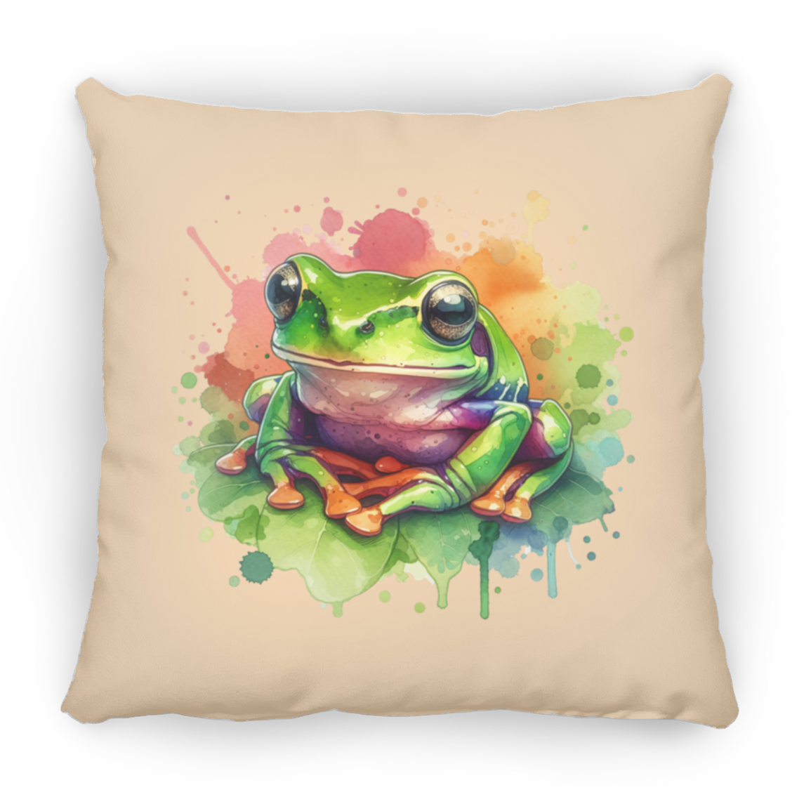 Watercolor Treefrog - Throw Pillows