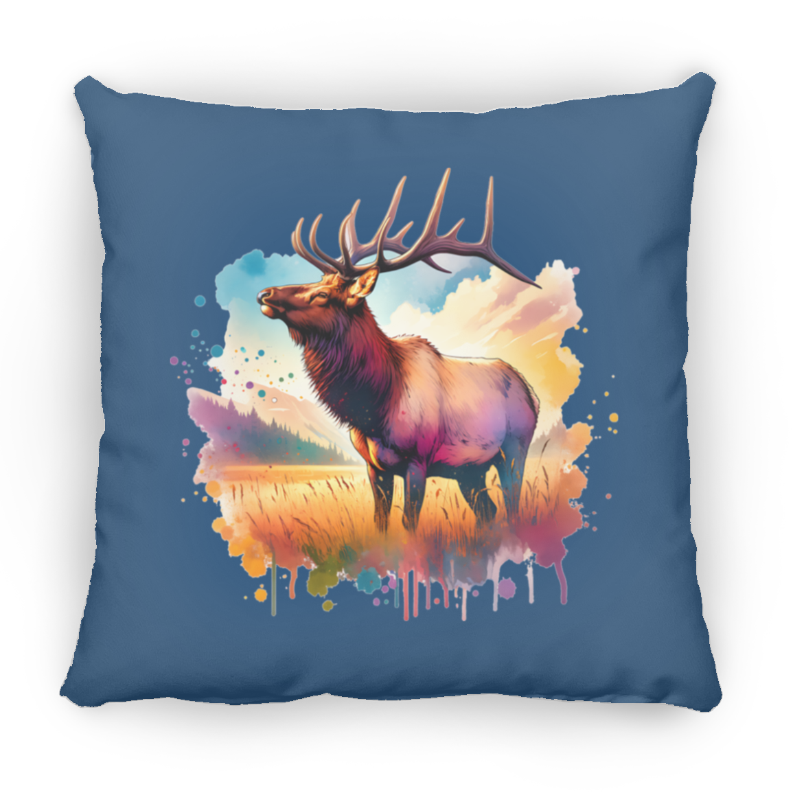 Roosevelt Elk in Field - Throw Pillows