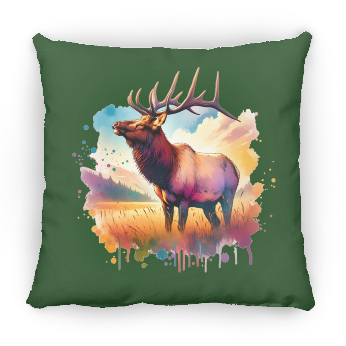 Roosevelt Elk in Field - Throw Pillows
