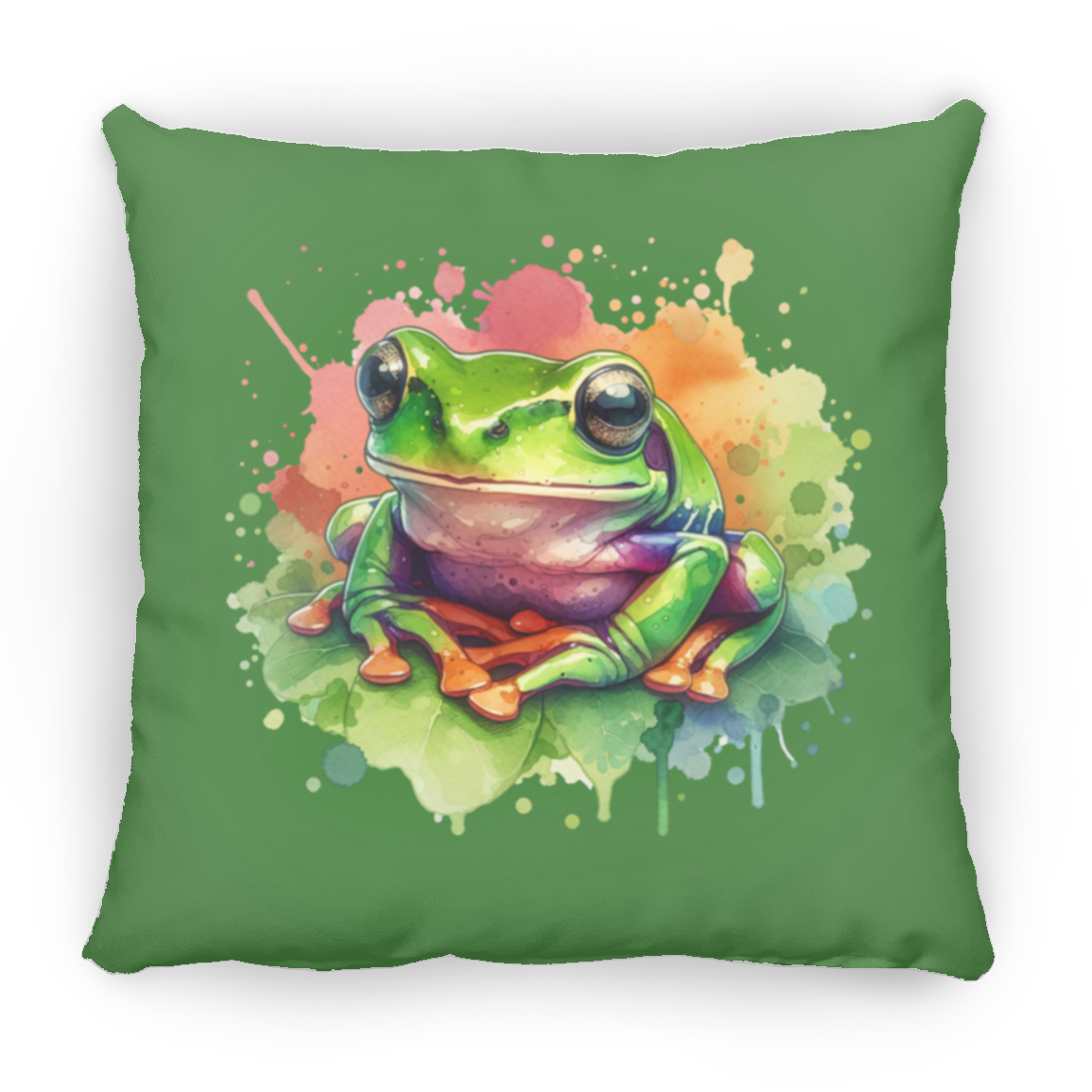 Watercolor Treefrog - Throw Pillows