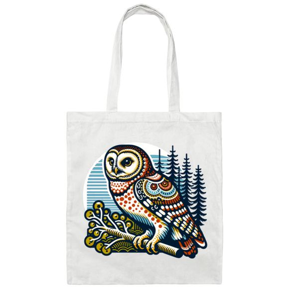 Folk Art Owl - Canvas Tote Bag