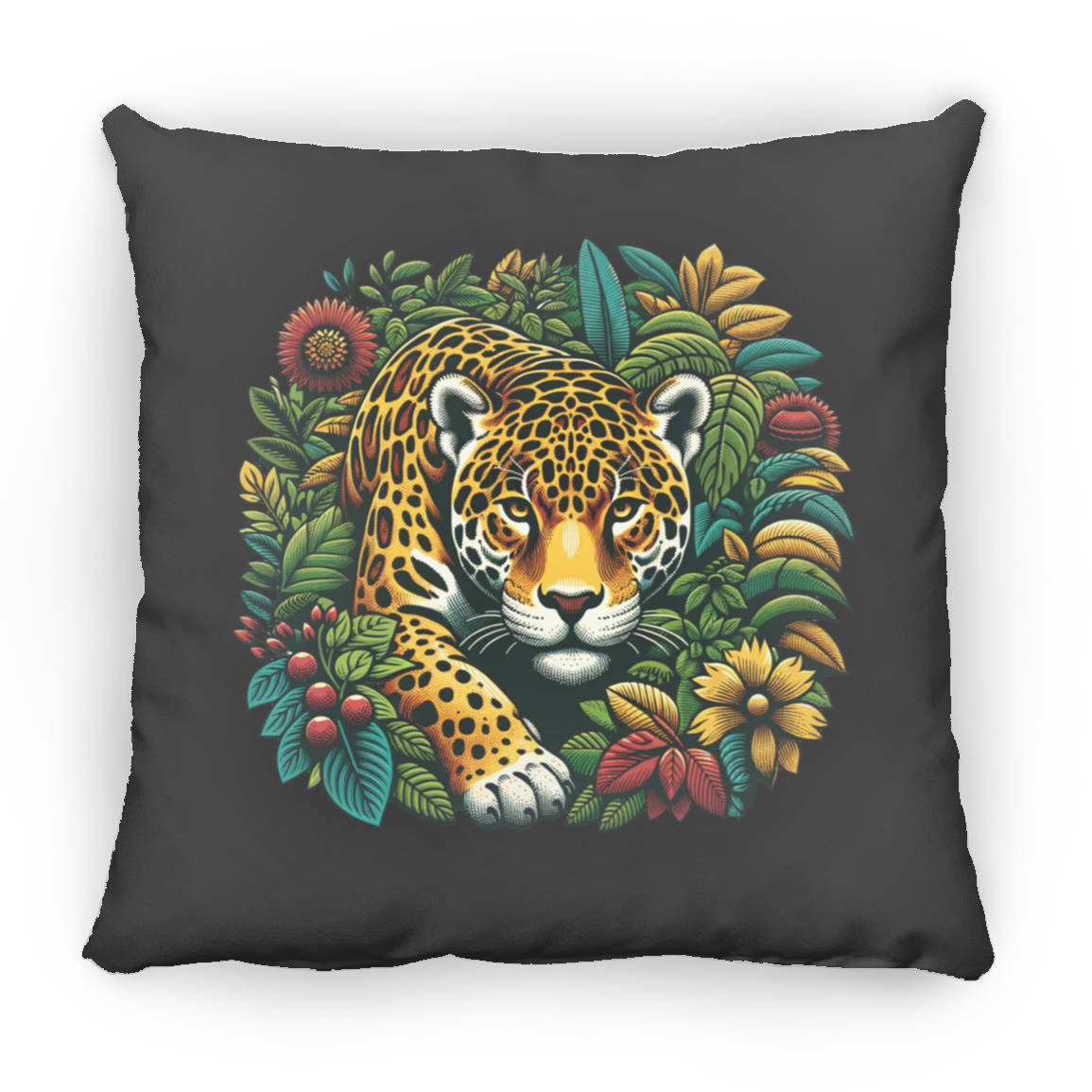 Jaguar in Bushes - Throw Pillows
