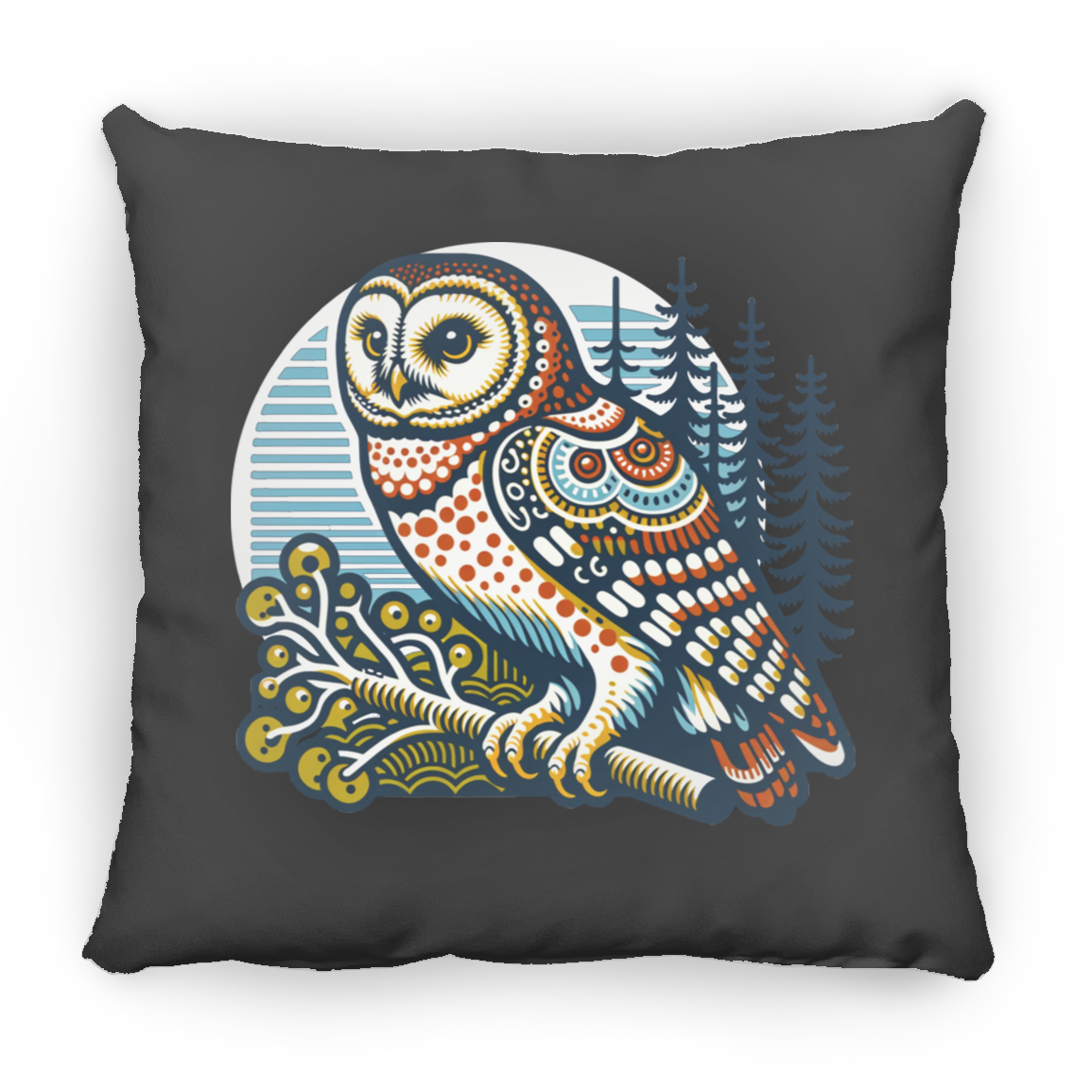 Folk Art Owl - Throw Pillows