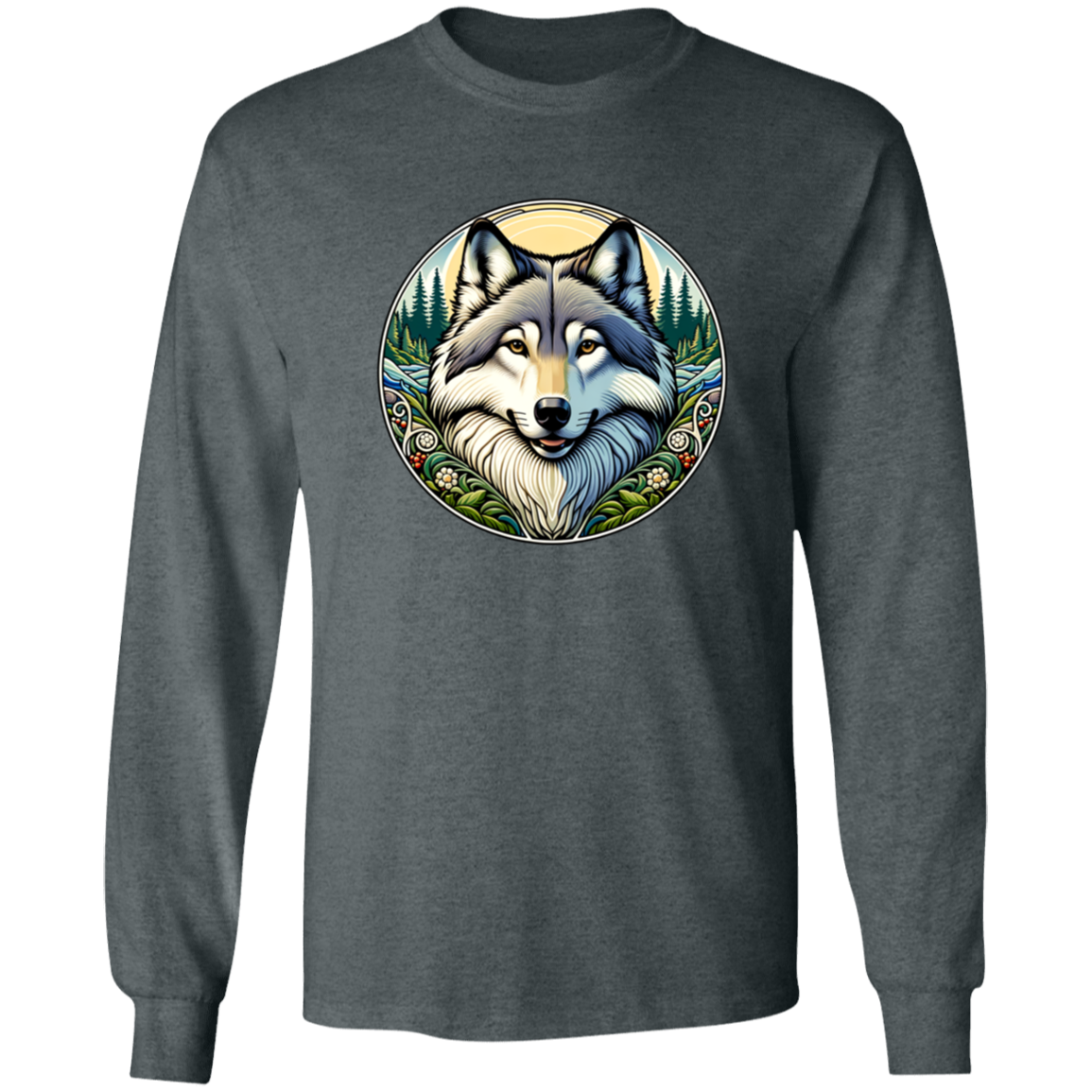 Wolf Portrait, Art Nouveau Style - T-shirts, Hoodies and Sweatshirts