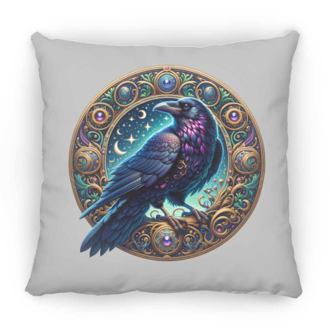 Raven Medallion - Throw Pillows
