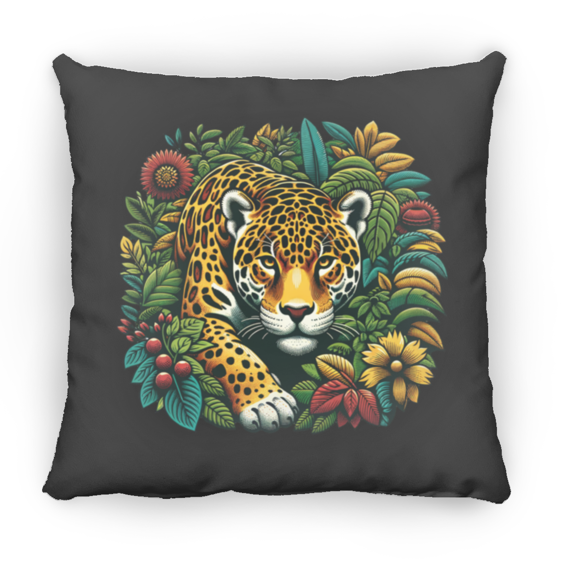 Jaguar in Bushes - Throw Pillows