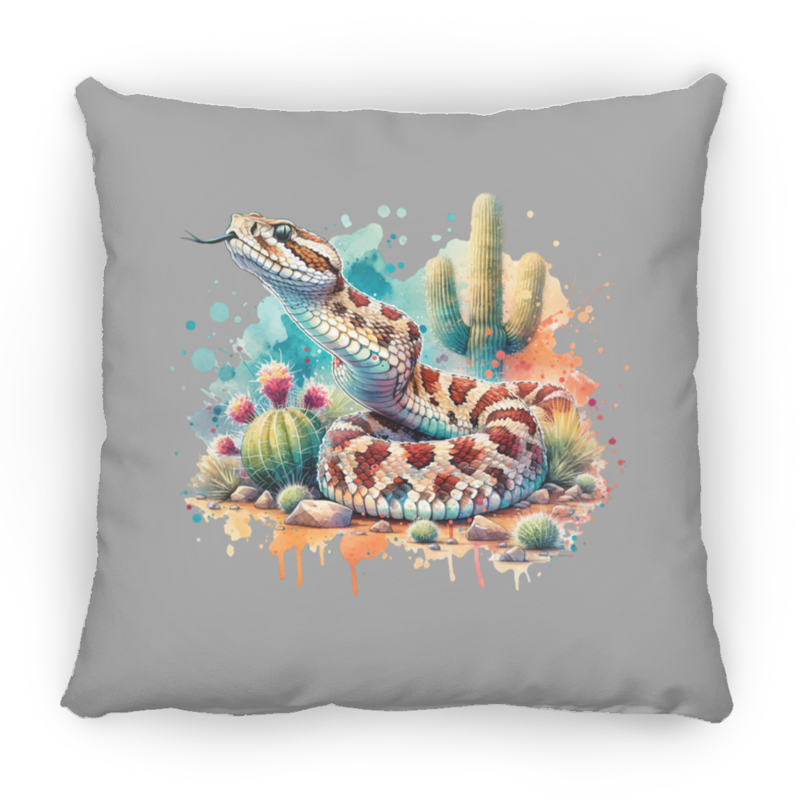 Rattlesnake Scenting the Air - Throw Pillows