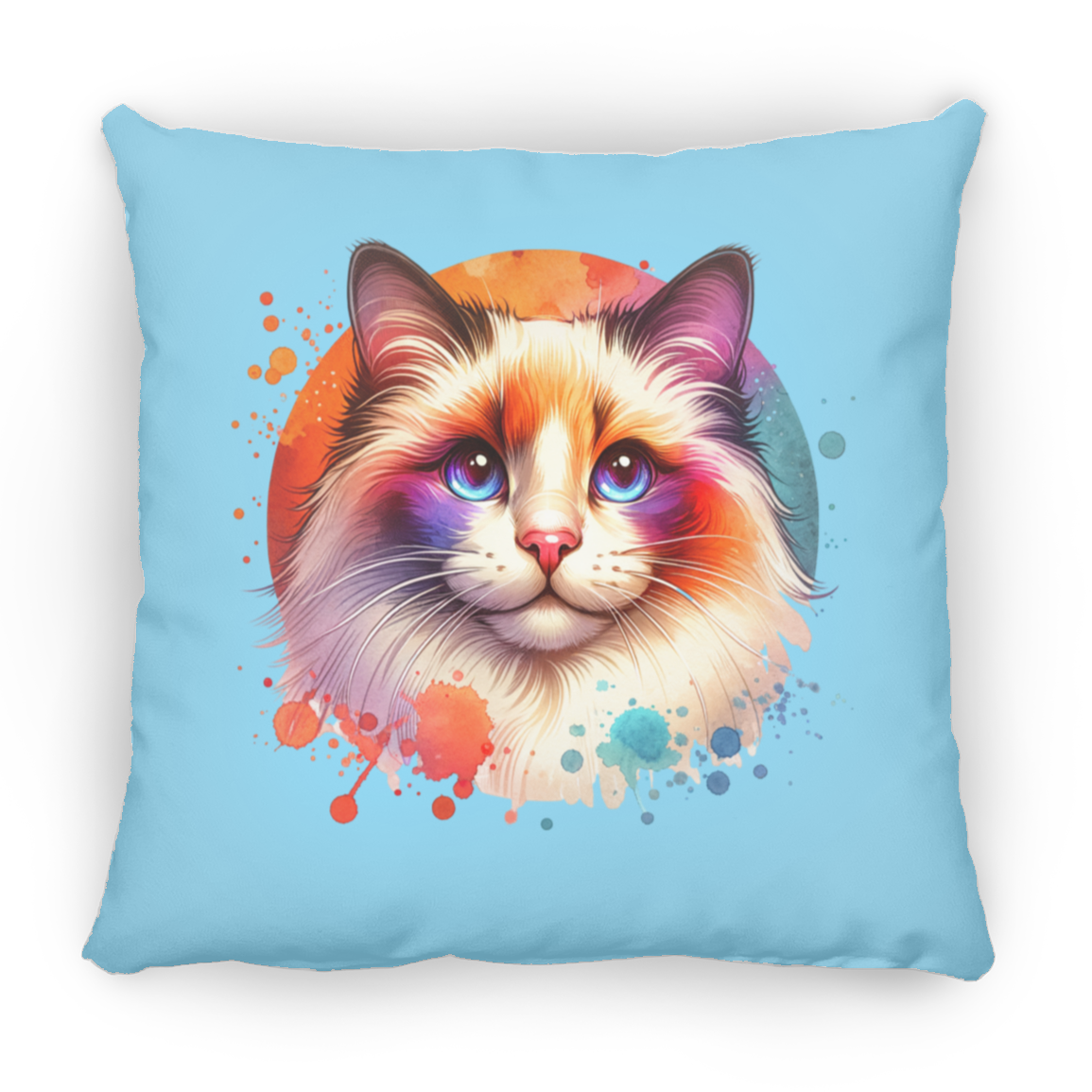 Longhair Tortie Point Cat - Throw Pillows