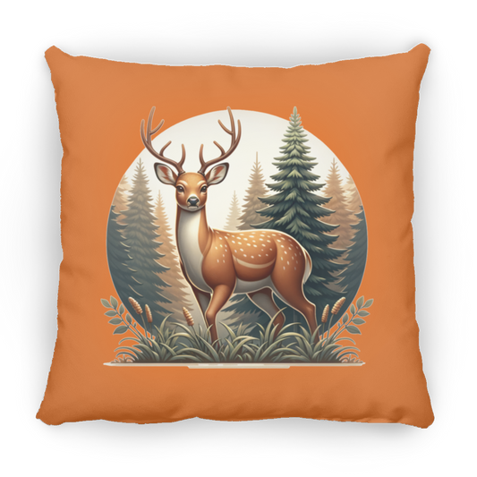 Buck in Forest - Throw Pillows