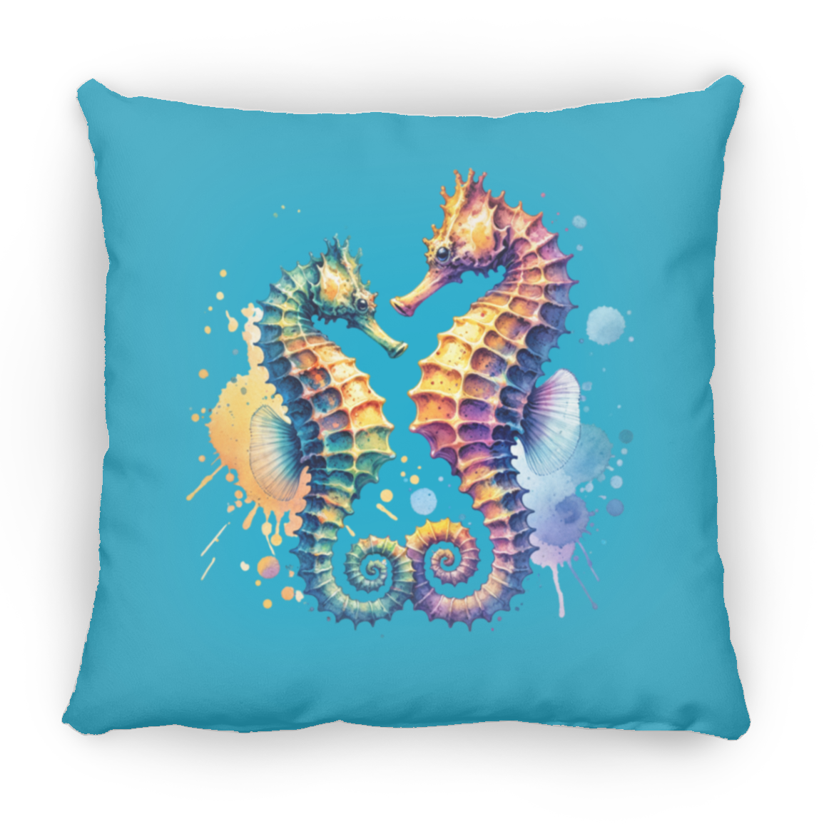 Watercolor Seahorses - Throw Pillows