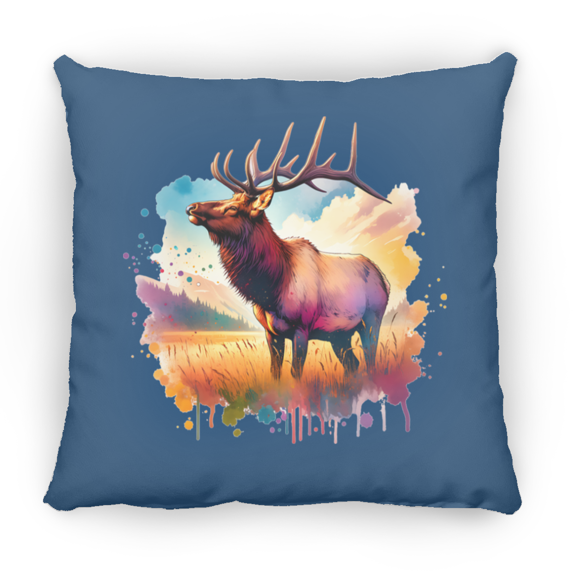 Roosevelt Elk in Field - Throw Pillows