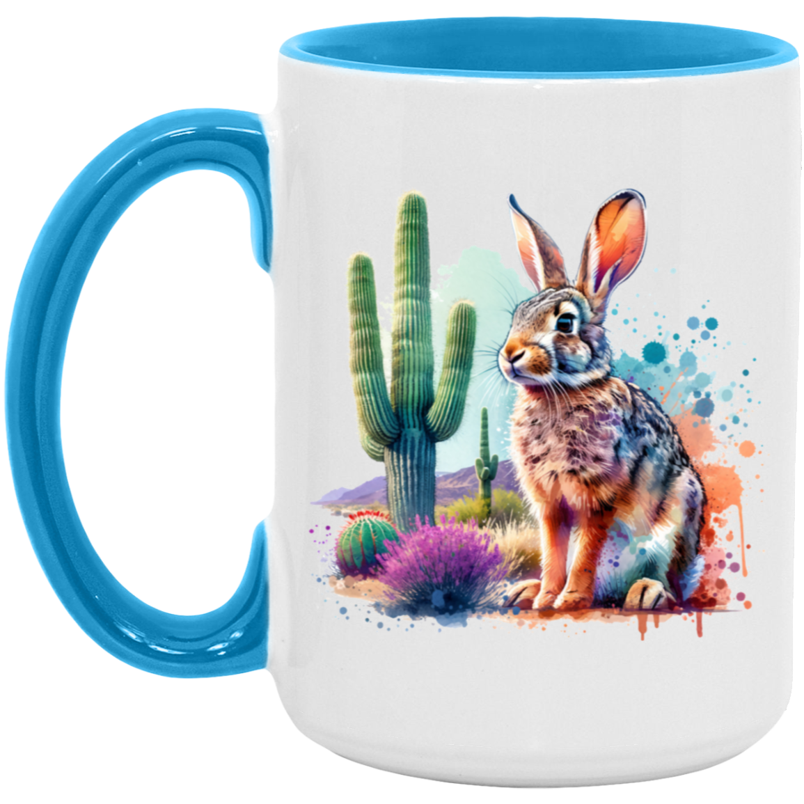 Jackrabbit with Saguaro - Mugs