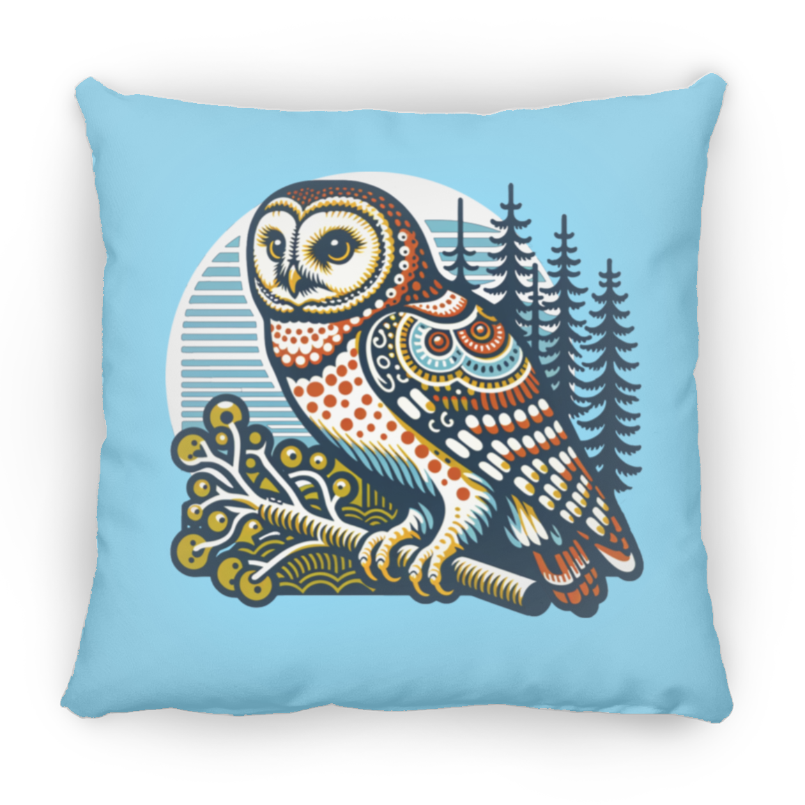 Folk Art Owl - Throw Pillows