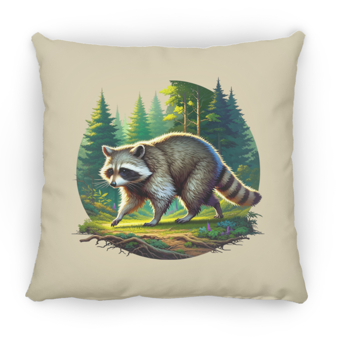 Walking Raccoon - Throw Pillows