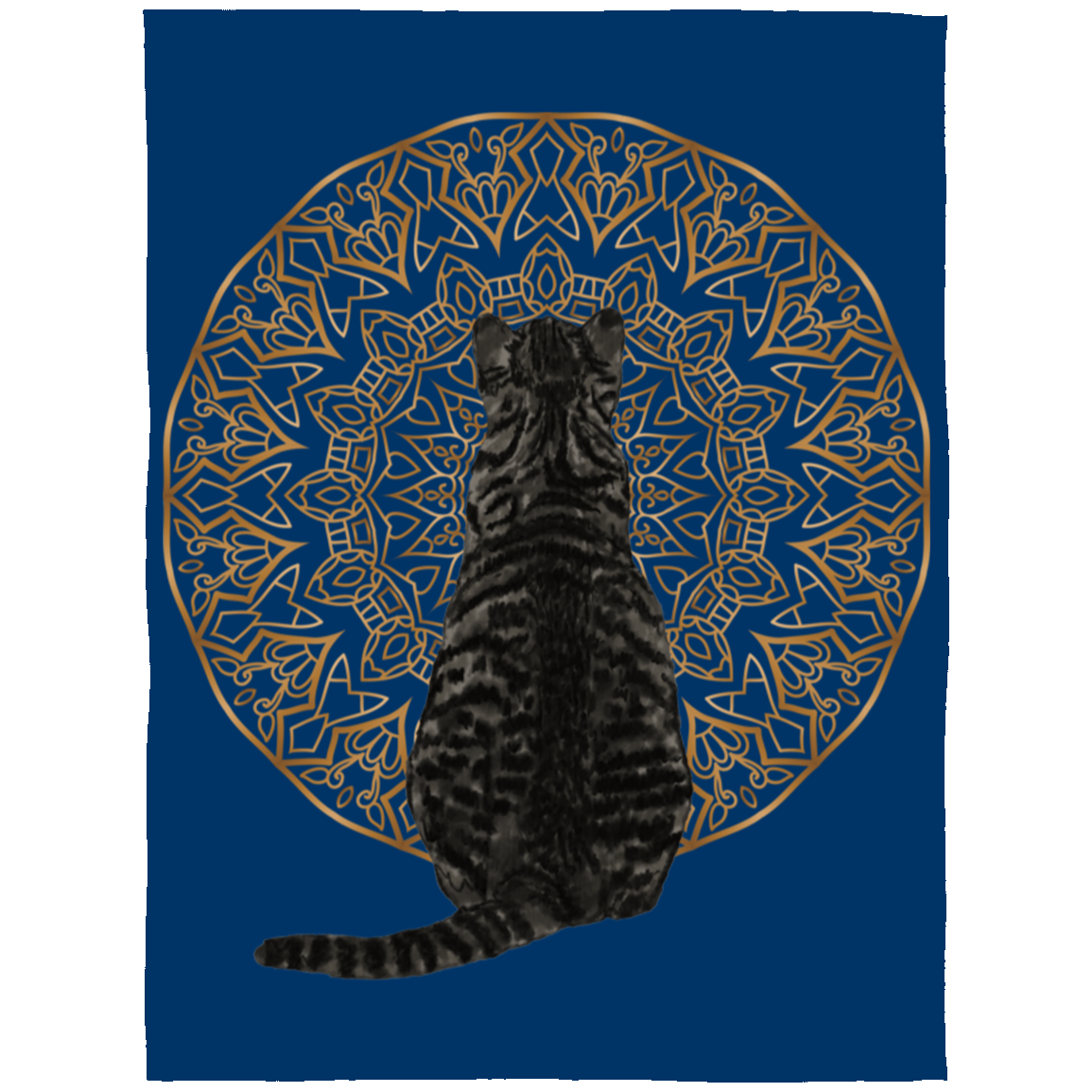 Zen Cat - American Shorthair Dark Grey Fleece Blankets