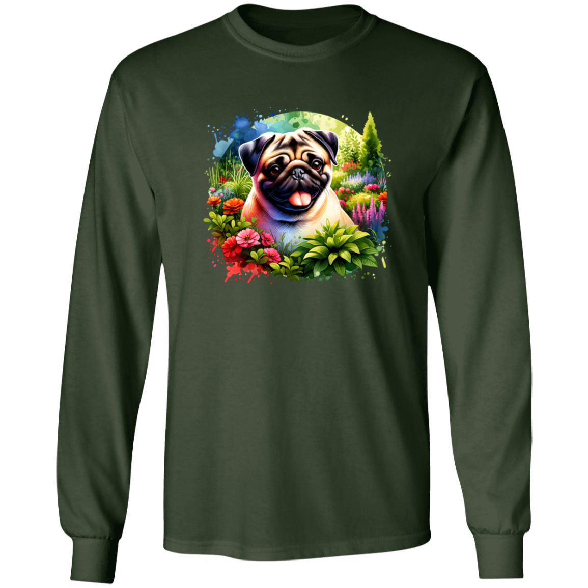 Pug in Garden T-shirts, Hoodies and Sweatshirts