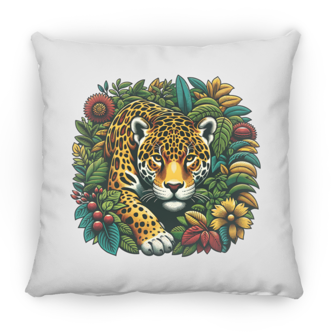 Jaguar in Bushes - Throw Pillows