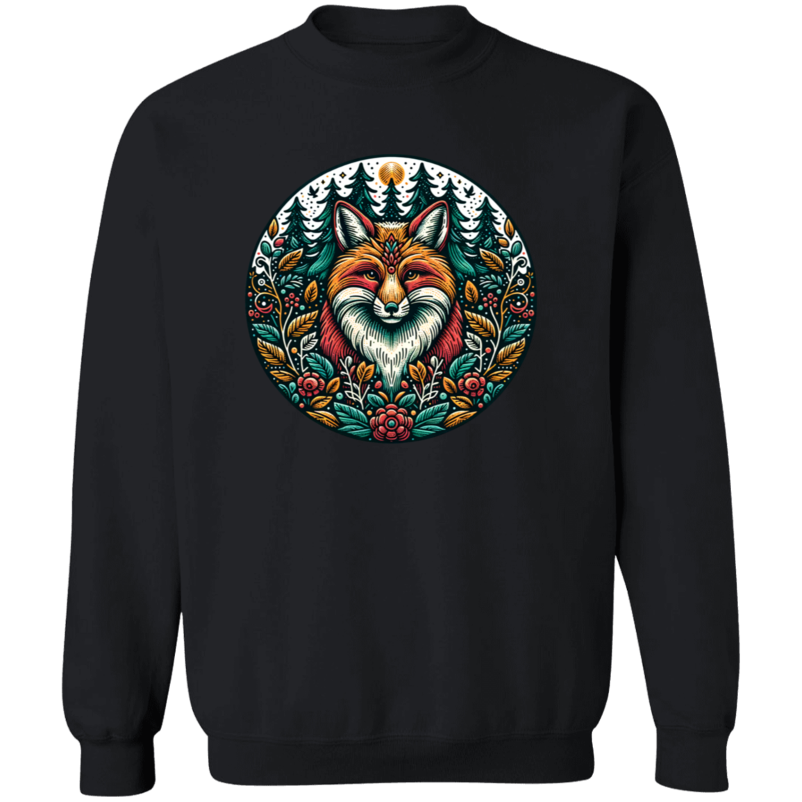 Fox Circle Folk Art - T-shirts, Hoodies and Sweatshirts