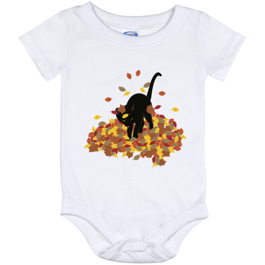 Cat in Leaves Baby Onesies
