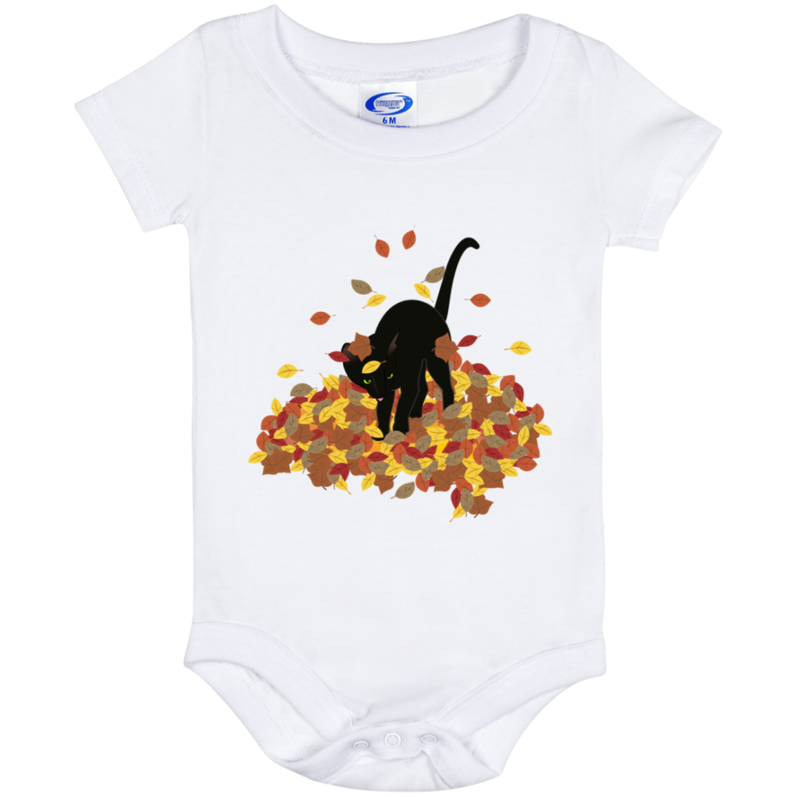 Cat in Leaves Baby Onesies