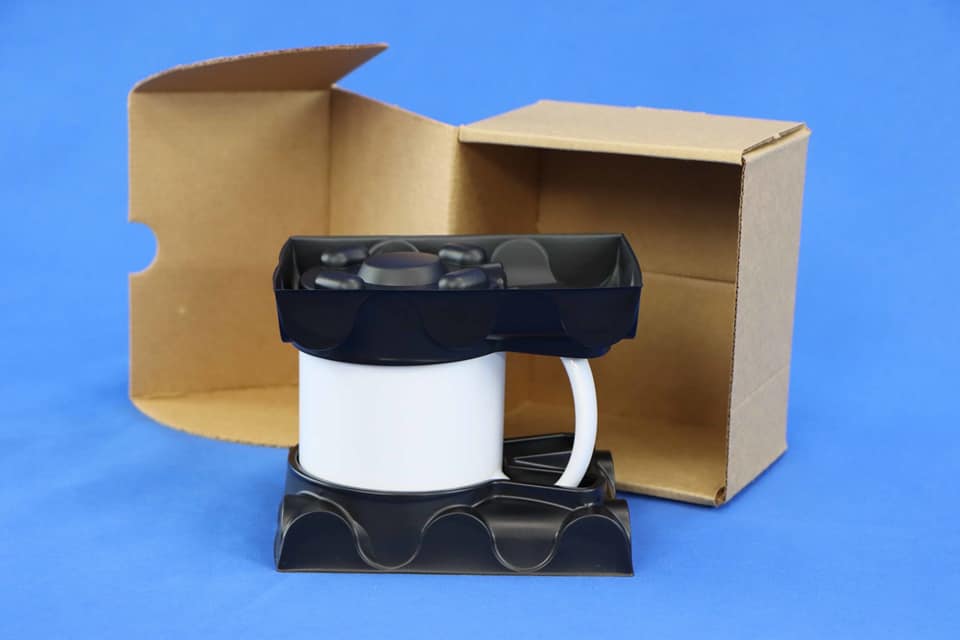 Cat in Leaves - White Mugs