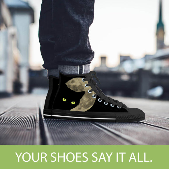 Moon Cat Hightop Shoes - Your Shoes say it all.