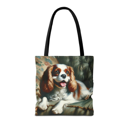 Cavalier King Charles Spaniel on Sofa - Tote Bag