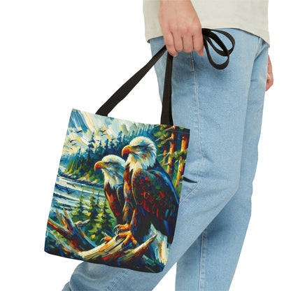 Eagle Pair Near Shore - Tote Bag