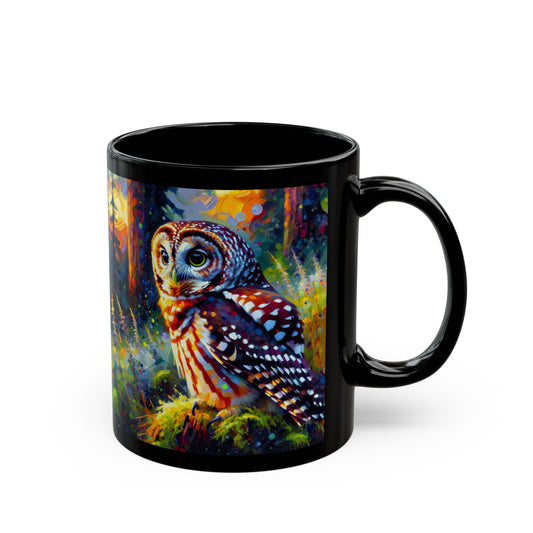 Barred Owl at Sunset - Black Mug (11oz, 15oz)