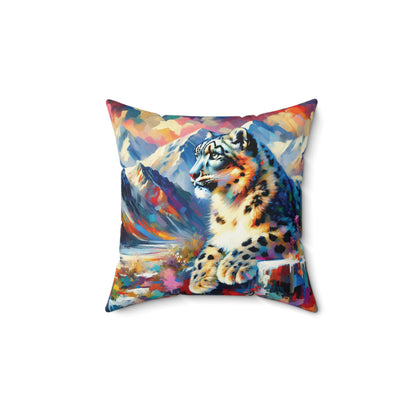 Himalayan Snow Leopard - Square Pillow