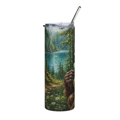 20oz Tumbler — Bigfoot Forest Scene Stainless Steel Travel Cup