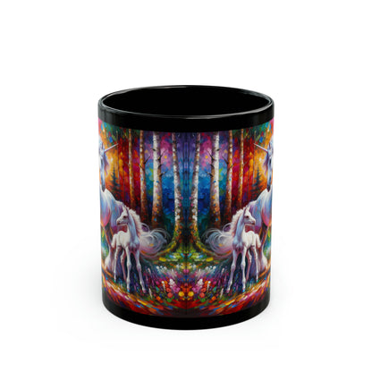 Unicorn Dad Meets His Daughter - Black Mugs (11oz, 15oz)