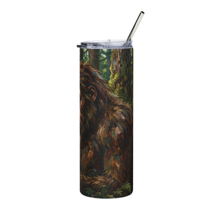 20oz Tumbler — Bigfoot Forest Scene Stainless Steel Travel Cup