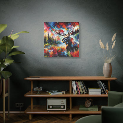 Sunrise Moose Expressionist Canvas Art Print